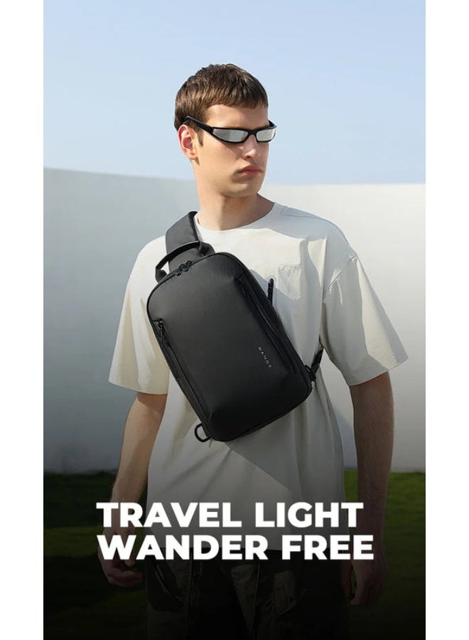 BANGE 3077 Black Hot Selling Wholesale Lightweight Everyday Sling Chest Bag Waterproof Minimalist Ergonomic Crossbody Bag for Men - Image 2